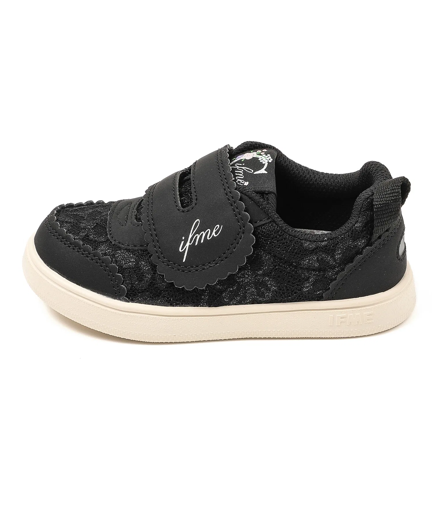 Детские кроссовки IFME CALIN с цветочным декором белые — фото 4