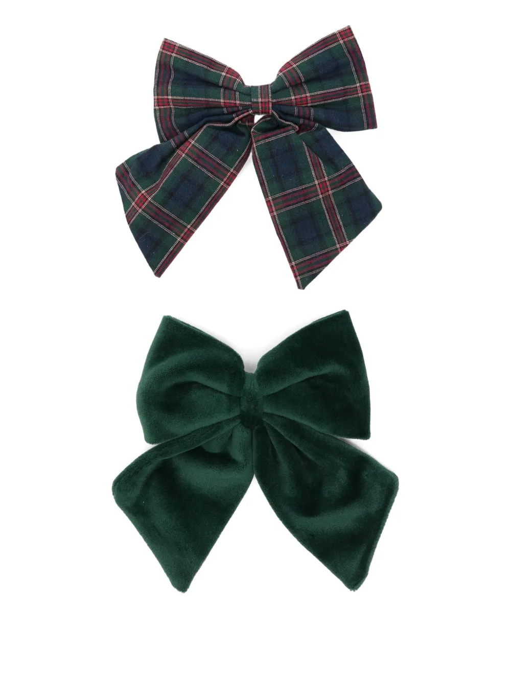 

Заколки для волос с бантом и тартановой расцветкой (набор из двух штук) Mimi & Lula, зеленый