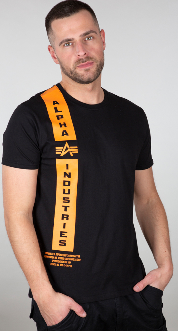 

Футболка Alpha Industries Defense T-Shirt, цвет Black/Orange