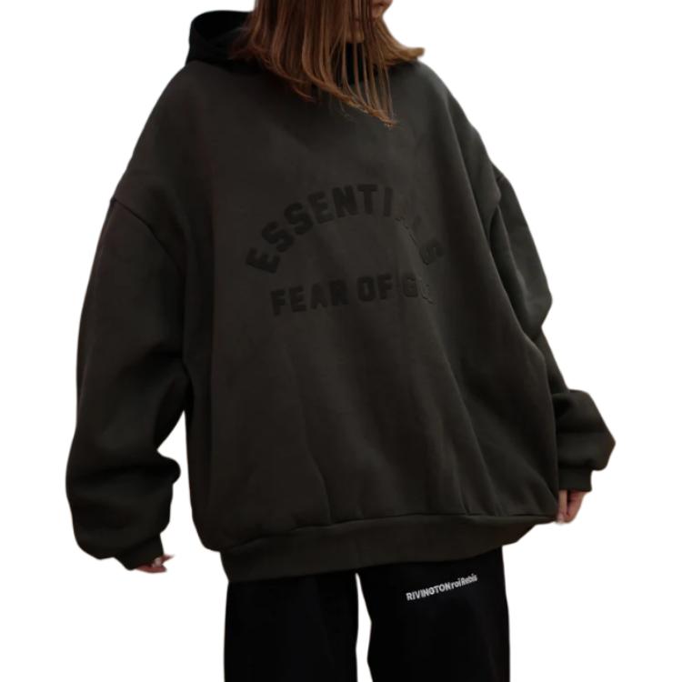 Толстовка с принтом логотипа Fear Of God Essentials, чернильно-черный/угольно-черный — фото 4
