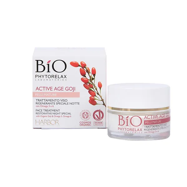 

Регенерирующая ночная процедура с омега-3 и 6 для зрелой кожи Bio Active Age Goji Face Treatment Restorative Night Phytorelax, 50 ml