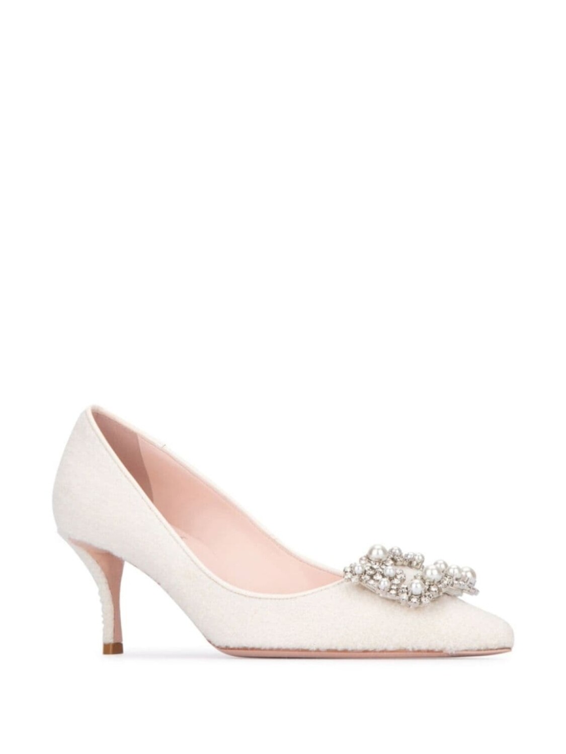 Roger Vivier туфли-лодочки с пряжкой из кристаллов 65 мм, нейтральный цвет — фото 2