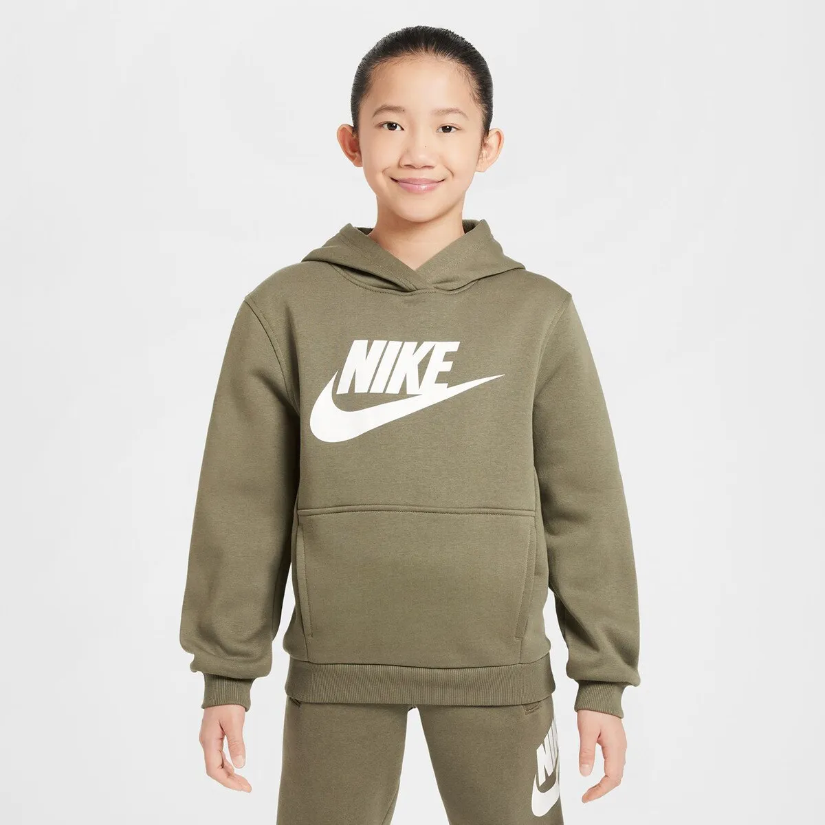 

Спортивная одежда Club Флисовая детская толстовка Nike, цвет Verde Oliva