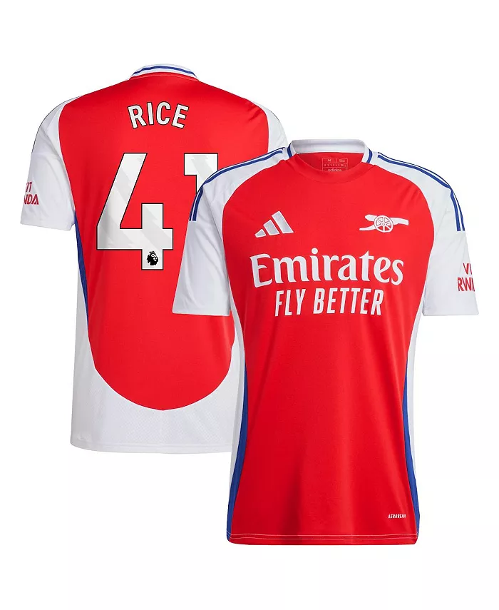 

Мужская футболка Declan Rice красная домашняя реплика Arsenal 2024/25 adidas