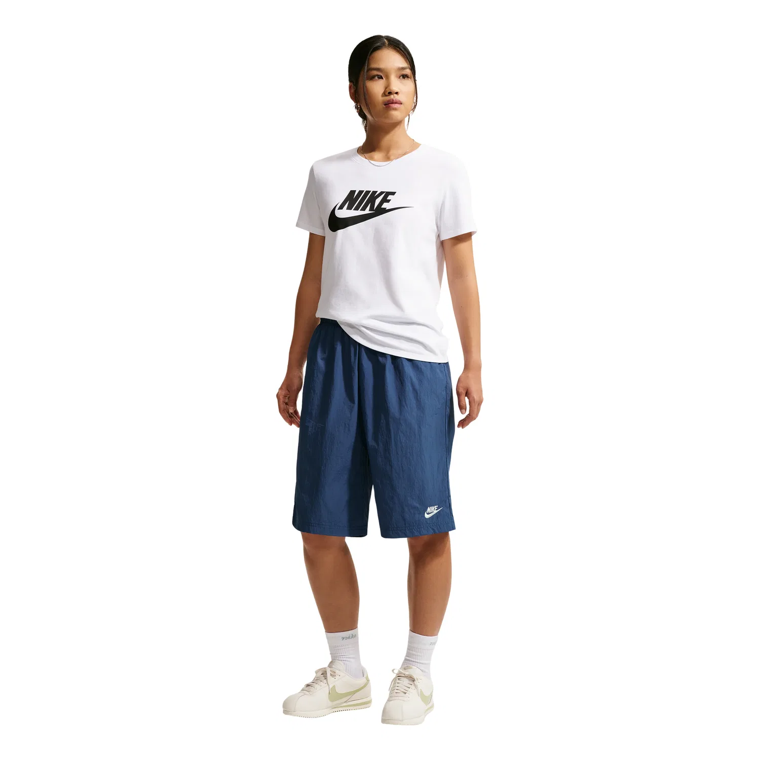 Шорты Nike Sportswear средней посадки, свободного кроя, до колена, цвет «Мистический темно-синий парус» IH8465-461