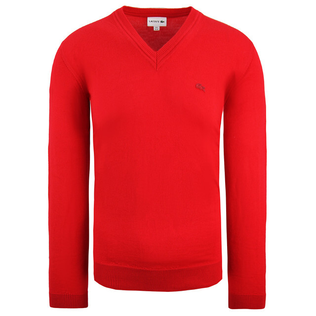 

Свитер из новой чистой шерсти Lacoste, красный