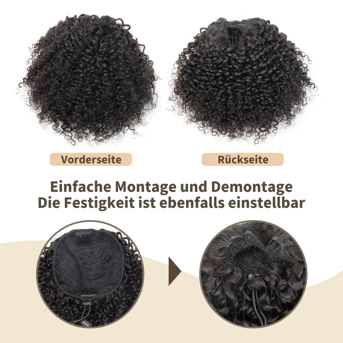 Накладной хвост из натуральных волос «Afro Kinky Curly» 20 см Isheeny — фото 2