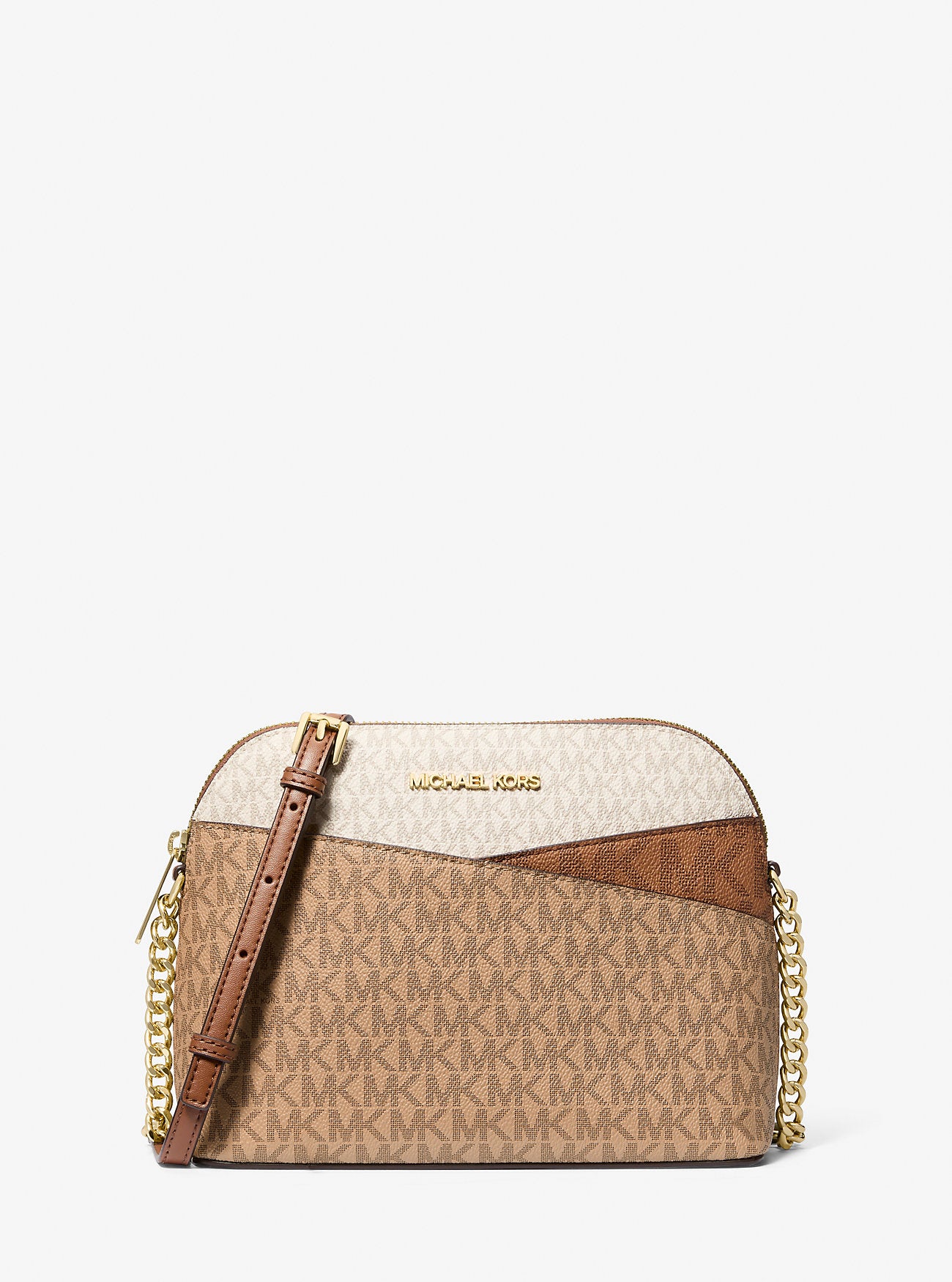 

Сумка через плечо Jet Set Travel Medium с цветными блоками и фирменным логотипом Michael Kors Outlet, camel mlt