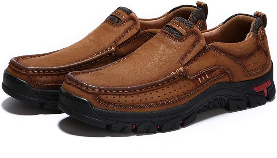 

Мужские кожаные удобные обувь для активного отдыха Asifn, повседневные кроссовки для походов, дышащие, стильные, удобные для вождения, роскошные кожаные слипоны, деловые офисные и уличные лоуферы, коричневый