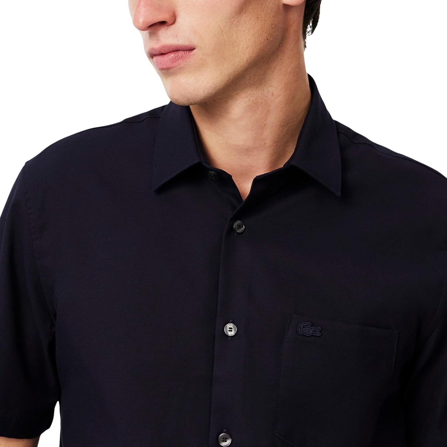 Lacoste мужская рубашка с коротким рукавом Regular Fit из основной коллекции, Abysm Black — фото 2