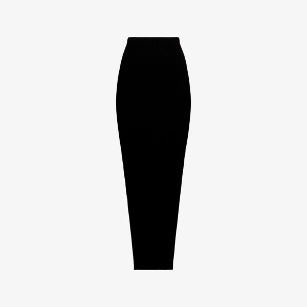 

Юбка миди Sacriskirt с рубчиком, вязаная Rick Owens, черный