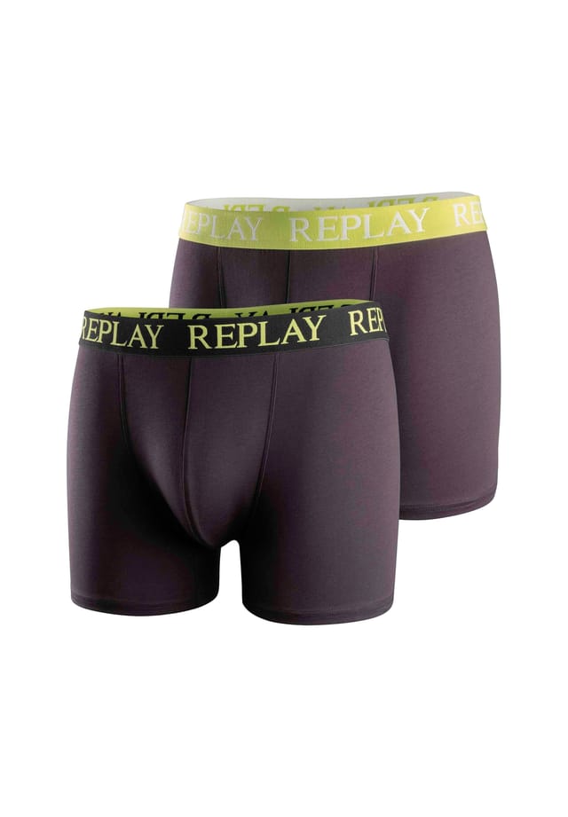 

Боксеры 2 пары - трусы из хлопка стрейч Replay, мультиколор