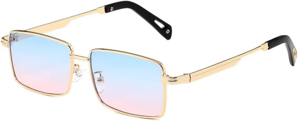 

Ретро-модные солнцезащитные очки для женщин и мужчин, металлические солнцезащитные очки, классический винтаж, защита от УФ-излучения UV400, для активного отдыха SZVVBKK, Gold Blue Pink