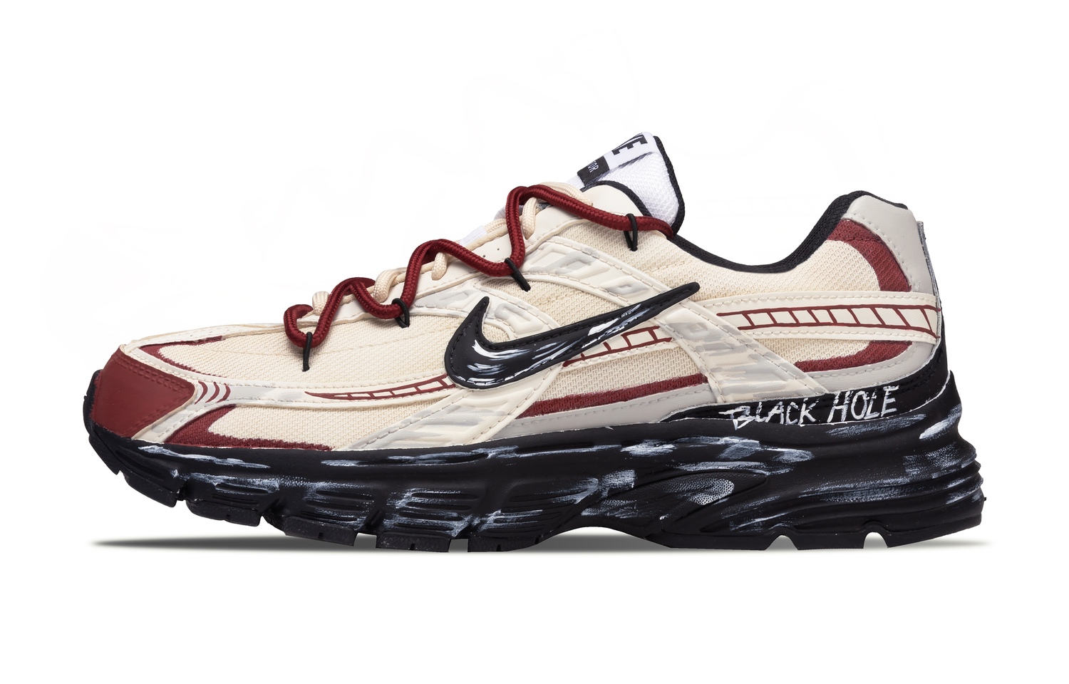 

Nike Инициатор устойчивые к истиранию увеличивающие рост низкие повседневные кроссовки для бега Unisex бежевый красный