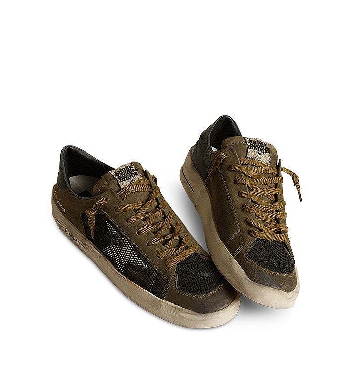 Мужские кроссовки Golden Goose Stardan на шнуровке, зеленый — фото 4