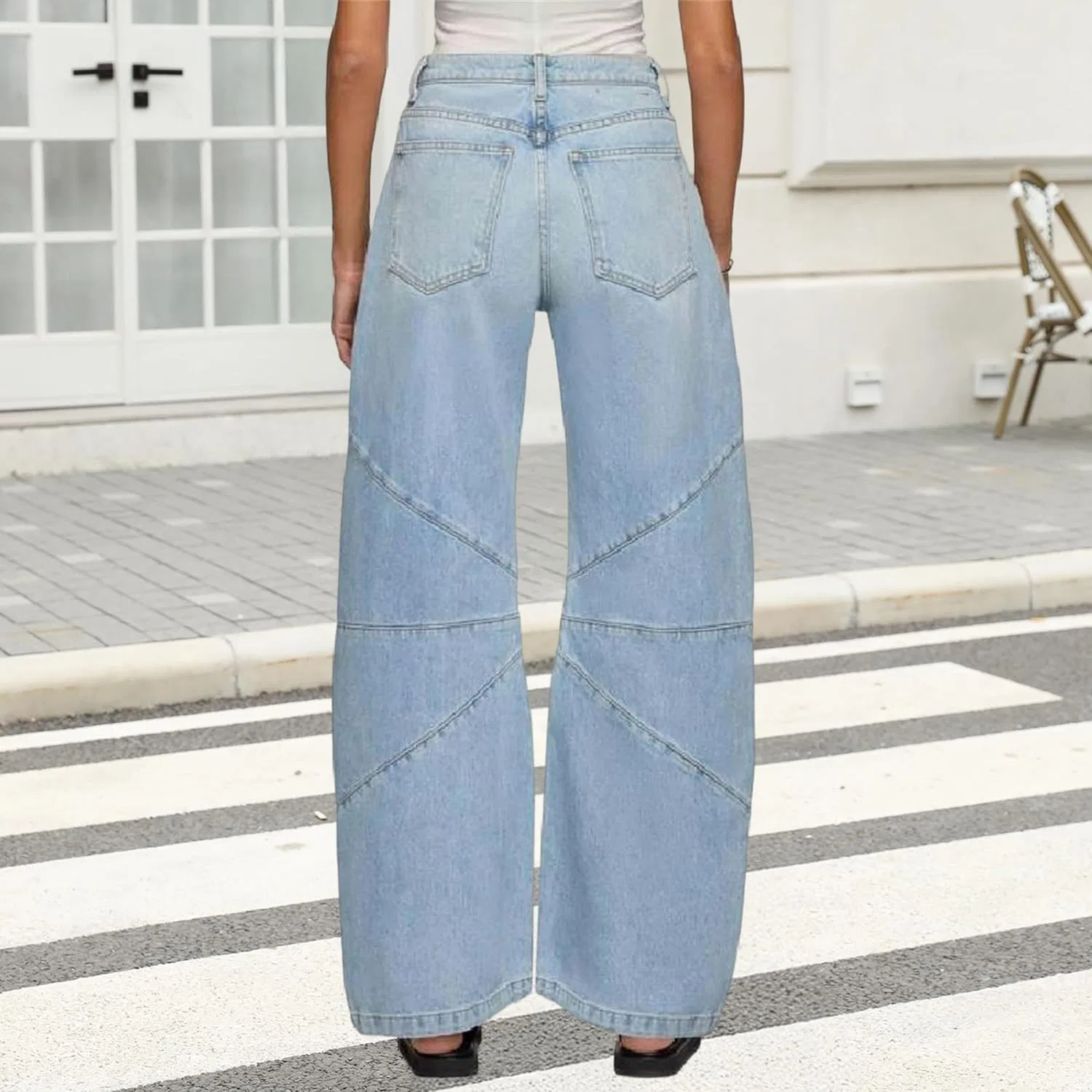 Джинсы свободные Barrel, Light Blue — фото 3
