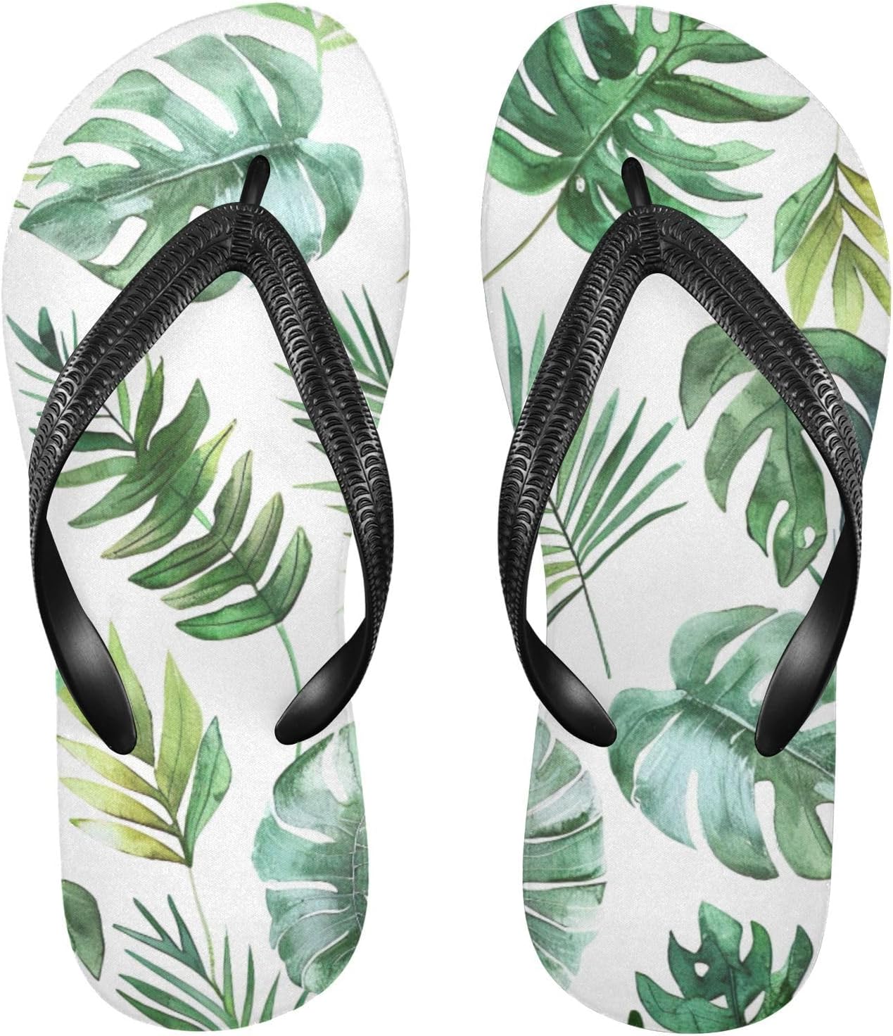 

Женские и мужские пляжные сандалии-шлепанцы Tropical Palm Flip Flop для лета, для душа Kfbe, Leaves