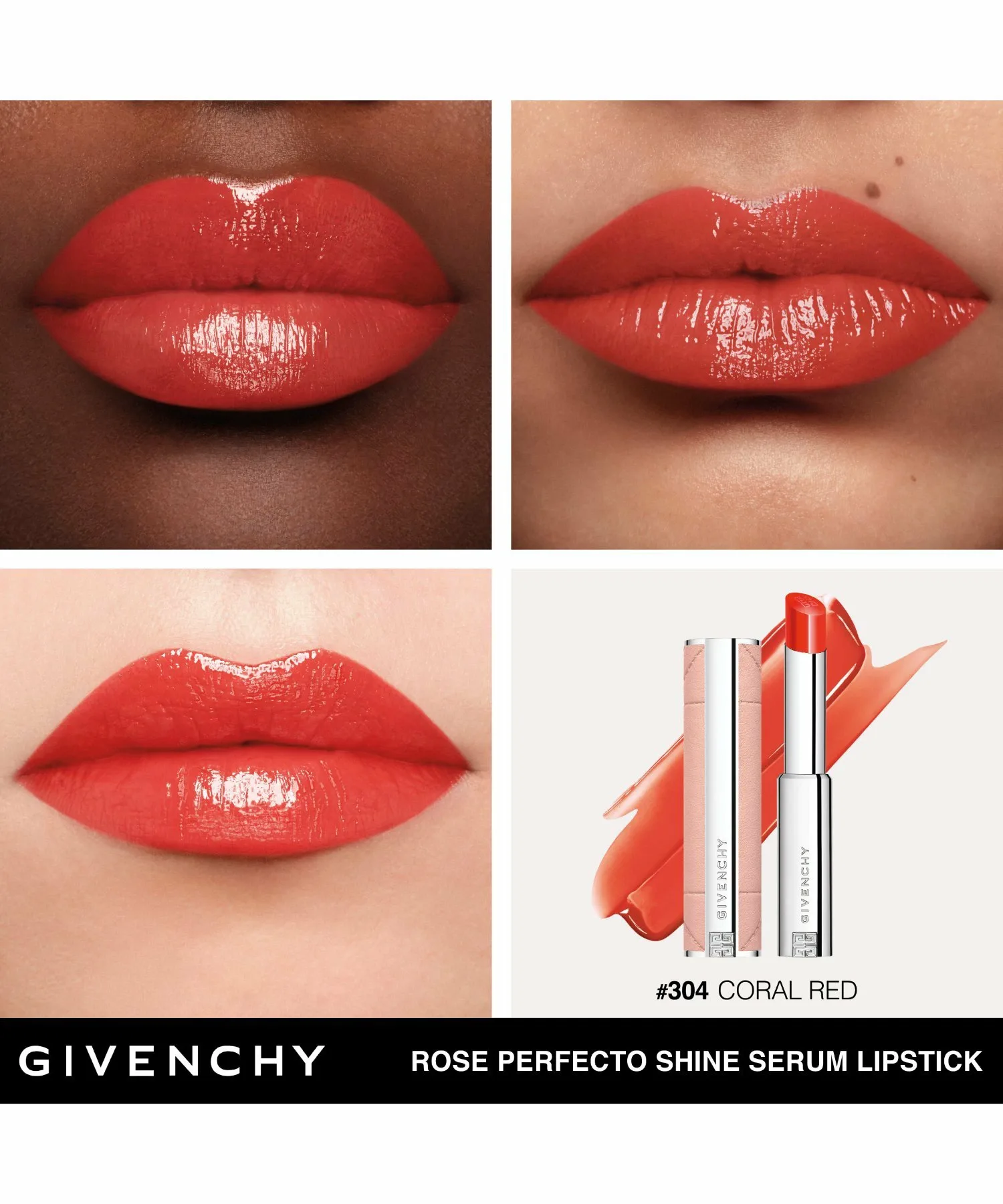 Блеск для губ Розовый идеальный блеск Givenchy Beauty, No. 304 Coral Red — фото 3
