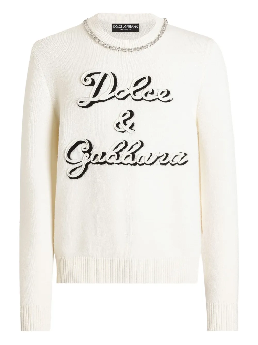 

Свитер с декорированным логотипом DOLCE & GABBANA, белый