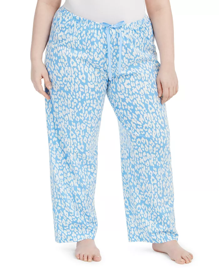

Женские пижамные брюки Sleepwell с принтом, plus size, из трикотажа с технологией терморегуляции Hue, синий