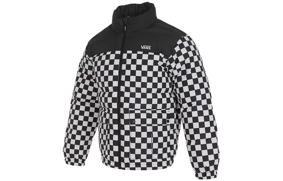 

Пуховик мужской черный/белый в клетку Vans
