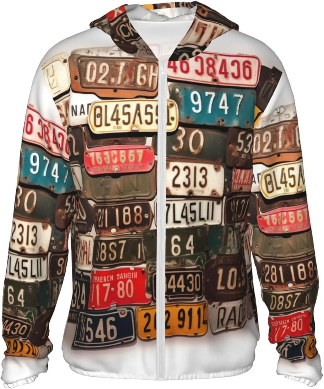 

Толстовка с защитой от солнца Old License Plate, Full Zip, UPF 50+, с карманом HJBNW