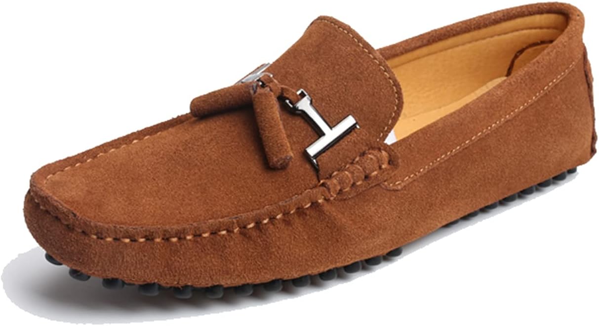 

Мужские повседневные мокасины из замши с кисточками, лодочные туфли с отделкой пенни LITNERMIA, коричневый