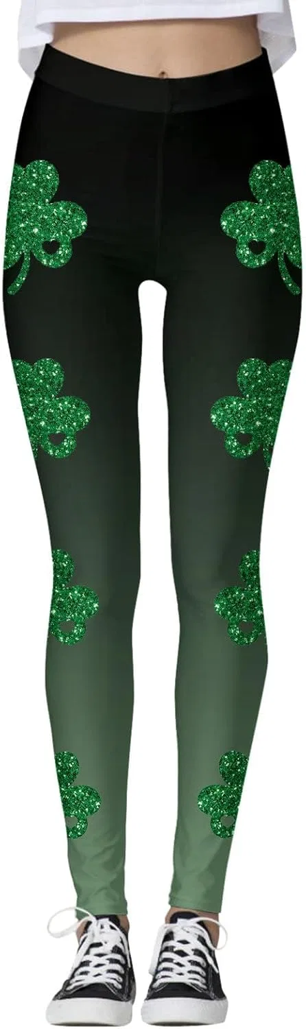 Леггинсы женские St. Patrick's Day с принтом, Army Green — фото 3