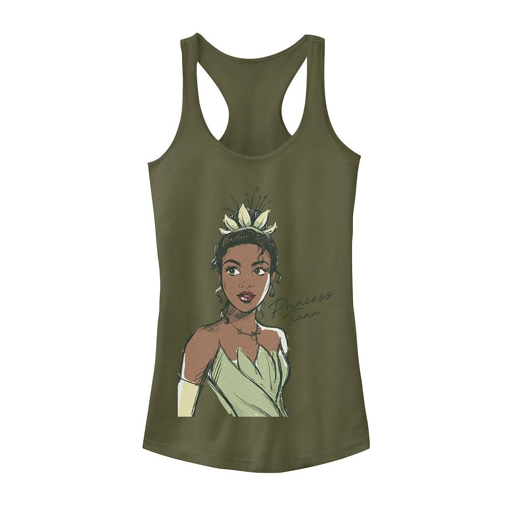 

Майка с графическим рисунком принцессы Тианы для юниоров Disney's The Princess & The Frog Licensed Character, цвет Military Green