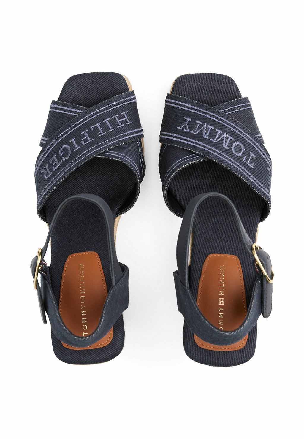 Босоножки на танкетке High heeled sandals Tommy Hilfiger, темно-синий — фото 4