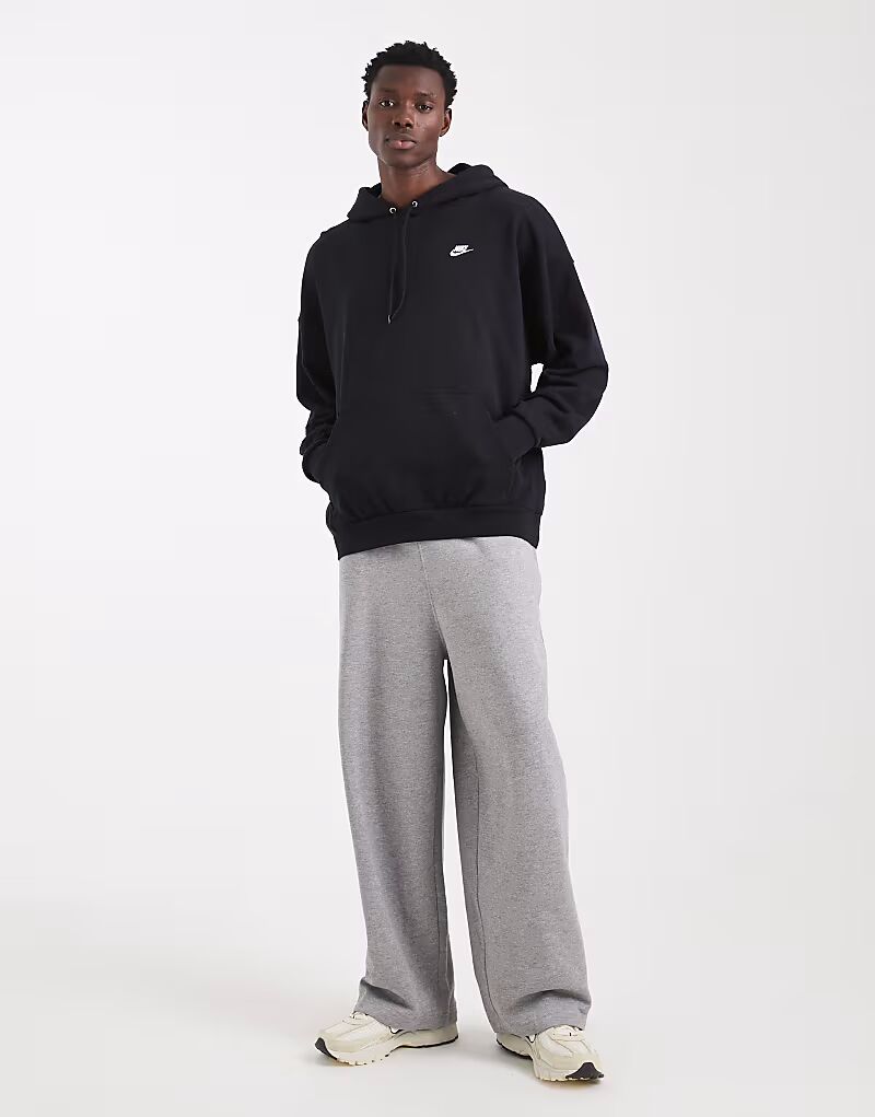 Толстовка свободного кроя Club из французского трикотажа черного цвета Nike — фото 2