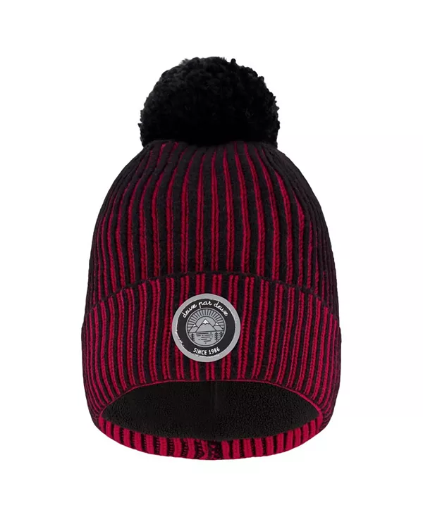 

Вязаная шапка-ушанка с помпоном для мальчиков - для малышей и для взрослых. Deux Par Deux, мультиколор