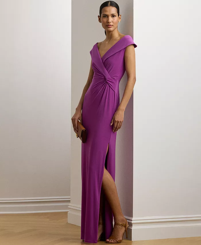 

Женское платье с открытыми плечами из джерси Lauren Ralph Lauren, фиолетовый