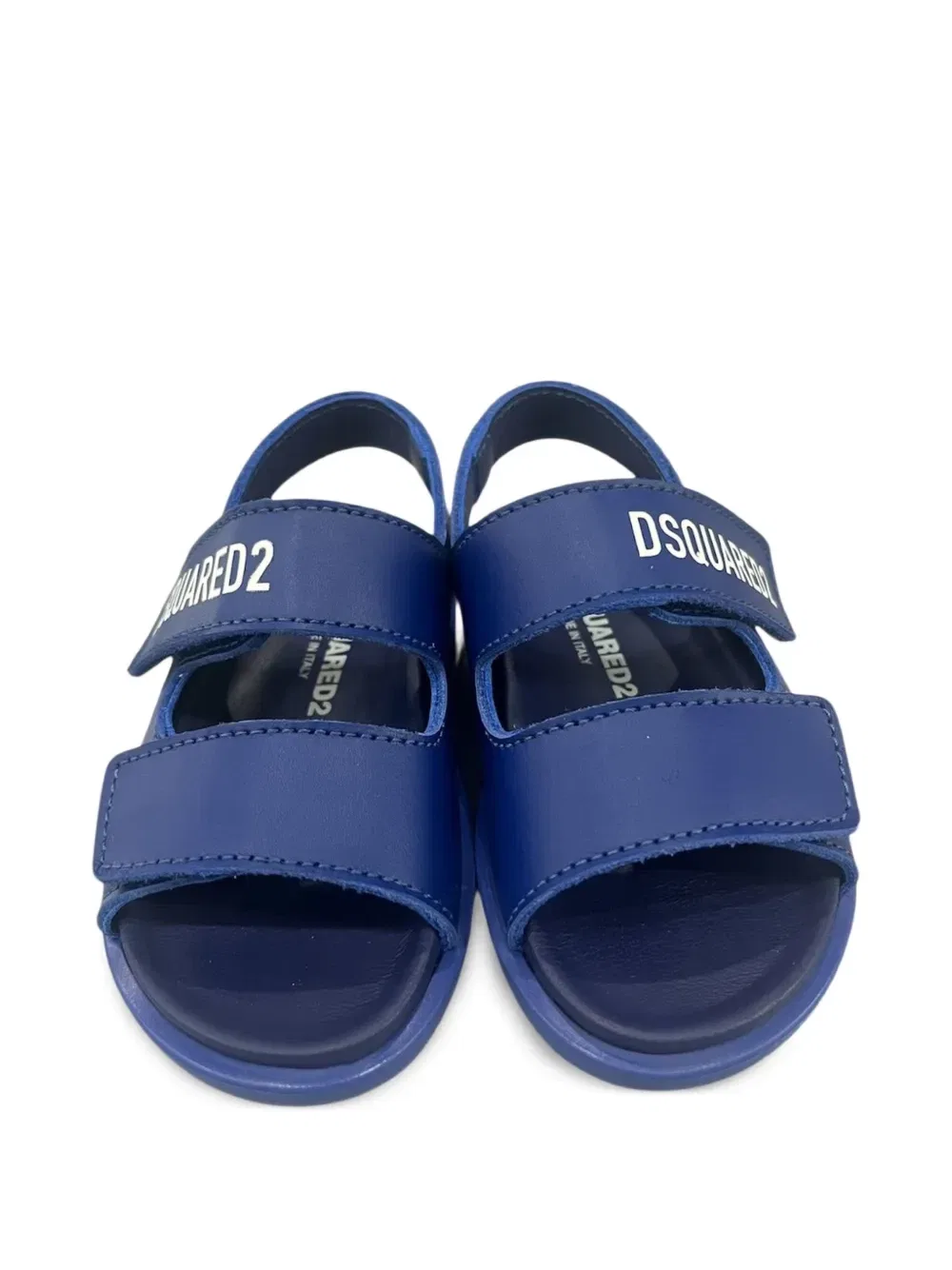 Сандалии на липучке с логопринтом Dsquared2 Kids, синий — фото 2