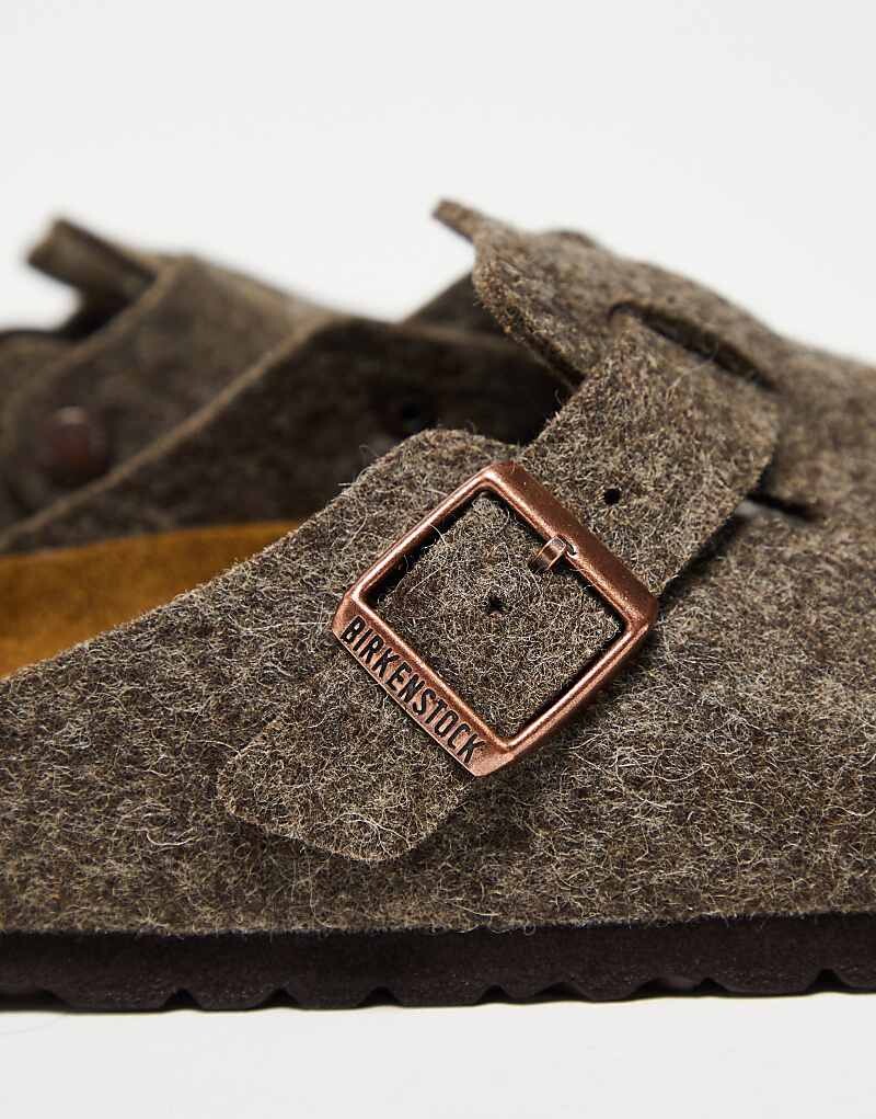 Сабо унисекс Boston Birkenstock из шерсти цвета какао — фото 3