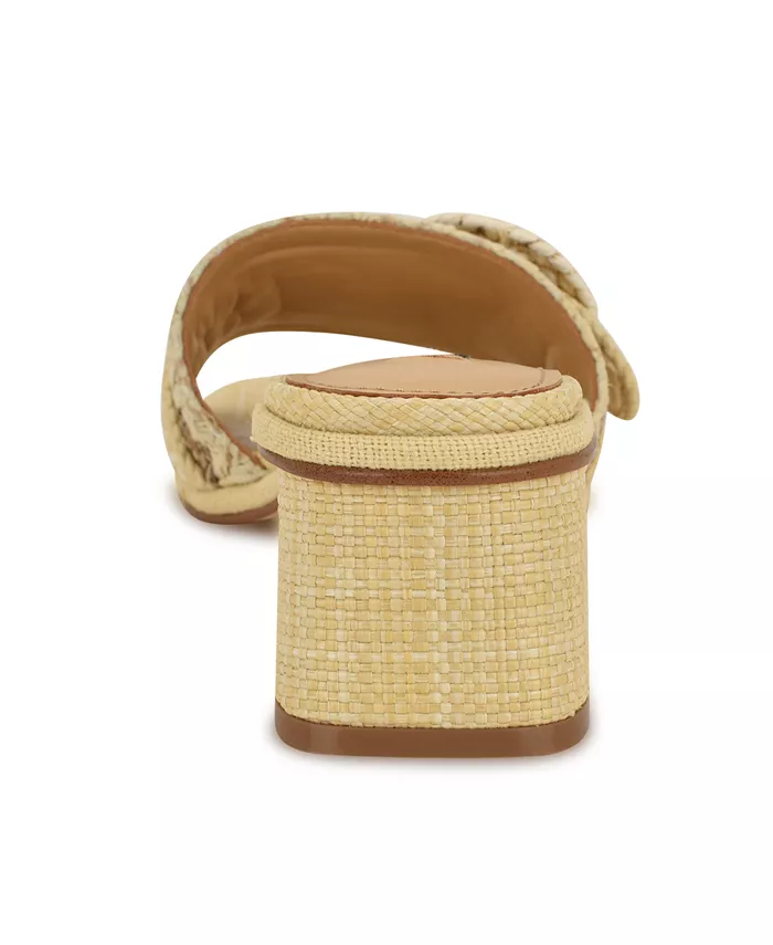 Женские сандалии Ending Woven на блочном каблуке Nine West, коричневый/бежевый — фото 3