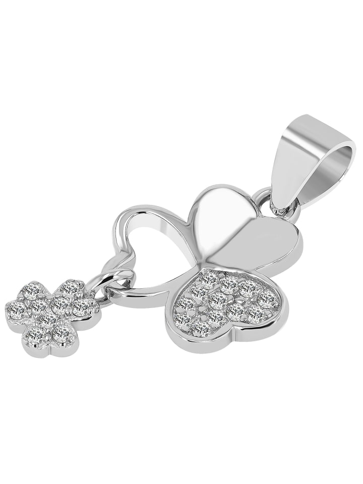

Adeliás Женский кулон - кулон в виде клеверного листа из серебра 925 пробы с кубическим цирконием в серебряной оправе