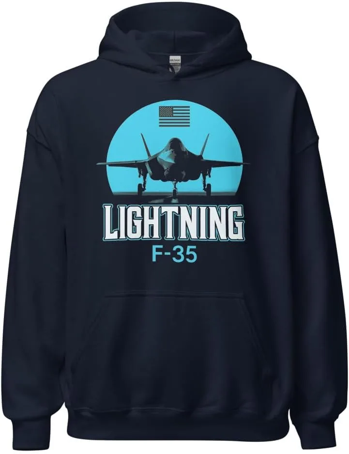 Толстовка F-35 Lightning - худи с дизайном американского флага Generic, темно-синий