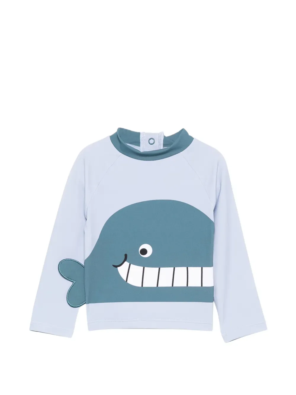 Футболка с защитой от солнца и принтом китов Stella McCartney Kids, синий