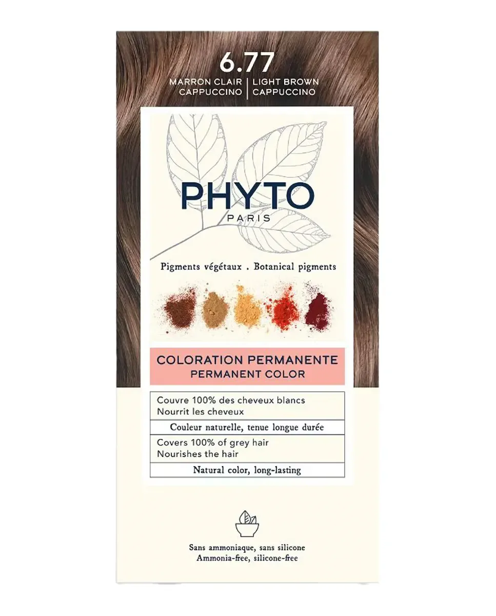 Постоянный цвет color Phyto, Marrón Claro Capuchino 6.77