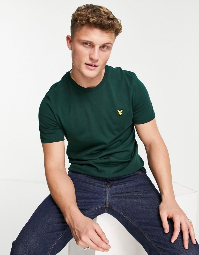 

Хлопковая футболка с логотипом Lyle & Scott цвета хаки - KHAKI