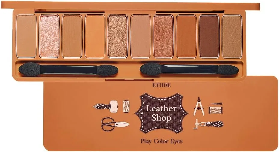 Палетка теней для век Etude Leather Shop, 10 цветов, коричневая гамма