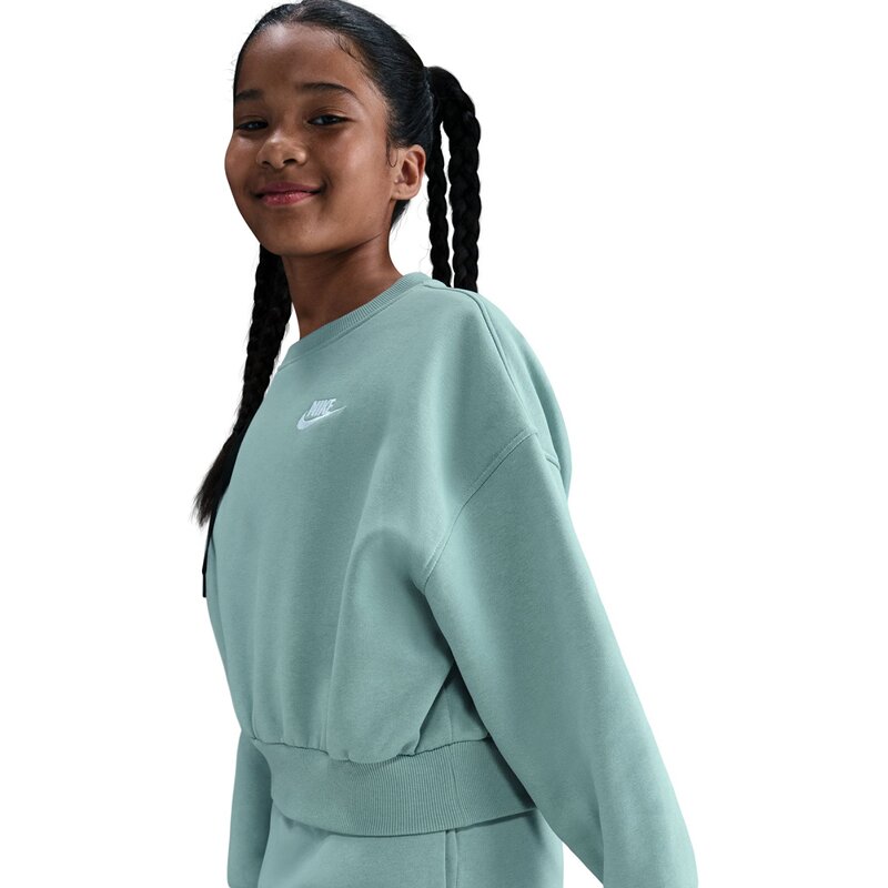 Толстовка спортивная клубная флисовая для девочек, свободная Nike, мультиколор — фото 3
