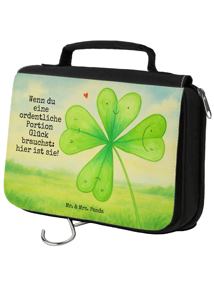 

Mr. & Mrs. Panda Косметичка с цветочным и клеверным узором, белого цвета