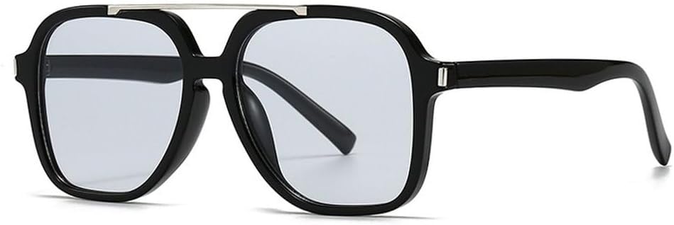 

Модные солнцезащитные очки большого размера с квадратной оправой и двойной перемычкой для женщин, защита от УФ-излучения UV400, ретро-стиль, заклепки, для мужчин, темно-зеленые солнцезащитные очки SKFGNX, Black Light Gray