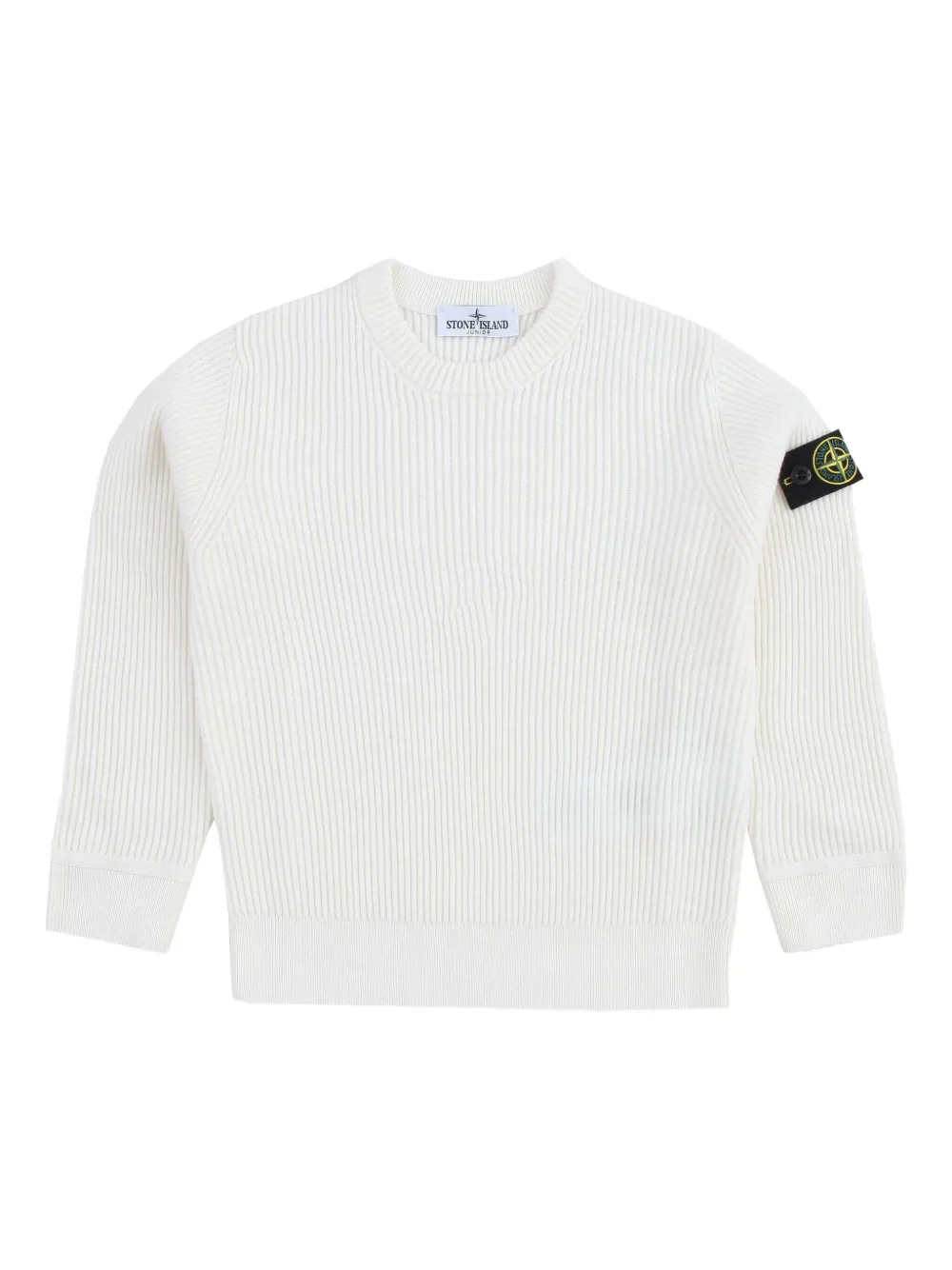 

Свитер с нашивкой-логотипом Stone Island Junior, белый
