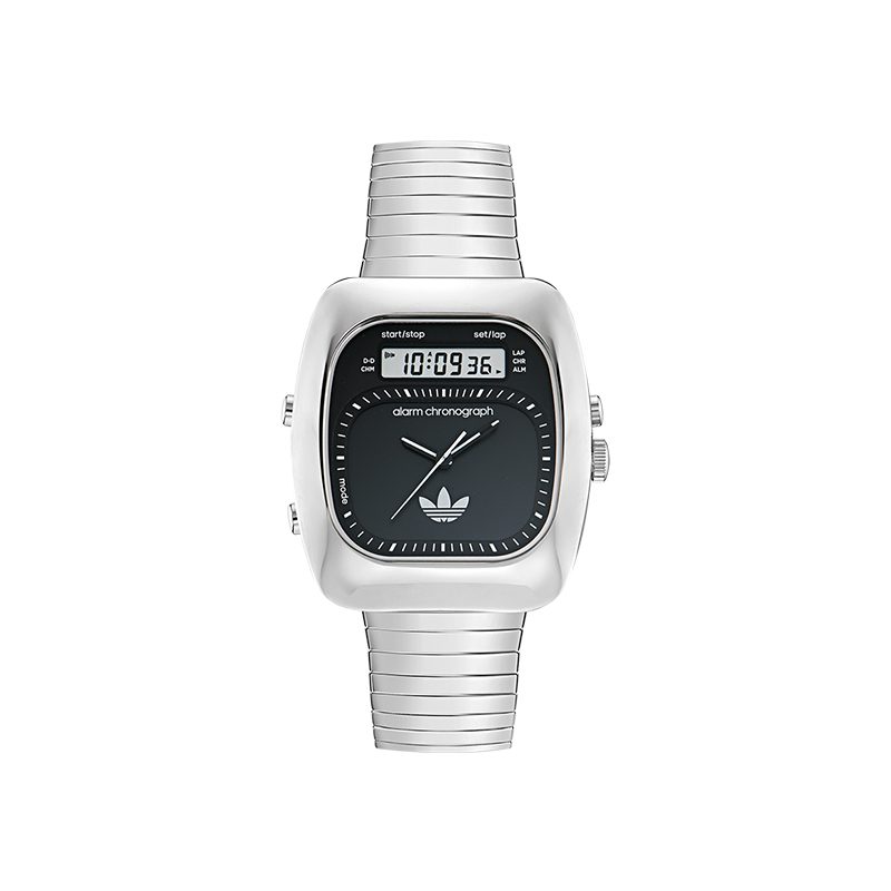 

Adidas Originals Кварцевые наручные часы с нержавеющим браслетом и черным циферблатом унисекс