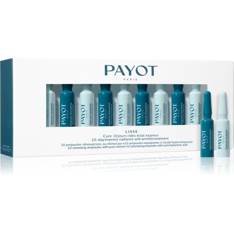 

Payot Lisse Cure 10 Jours Rides Éclat Express, 10-дневное средство против морщин с гиалуроновой кислотой и ретинолом, 20x1 мл