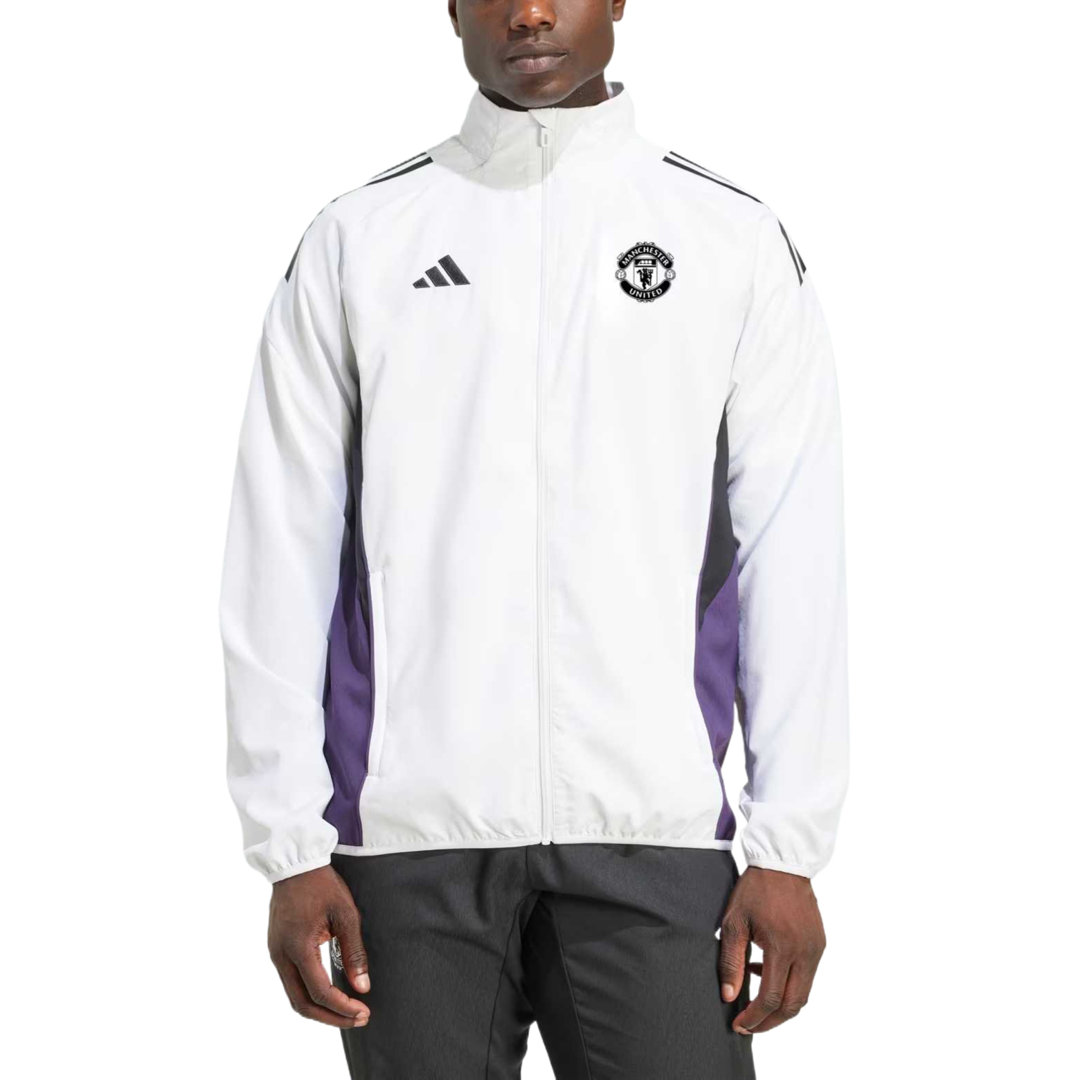 Куртка Manchester United Adidas, белый/бордовый/черный — фото 2