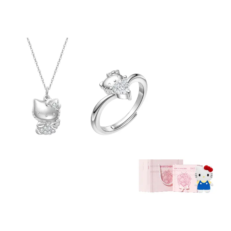 

Sanrio S925 серебряное регулируемое разомкнутое кольцо Good Luck женское